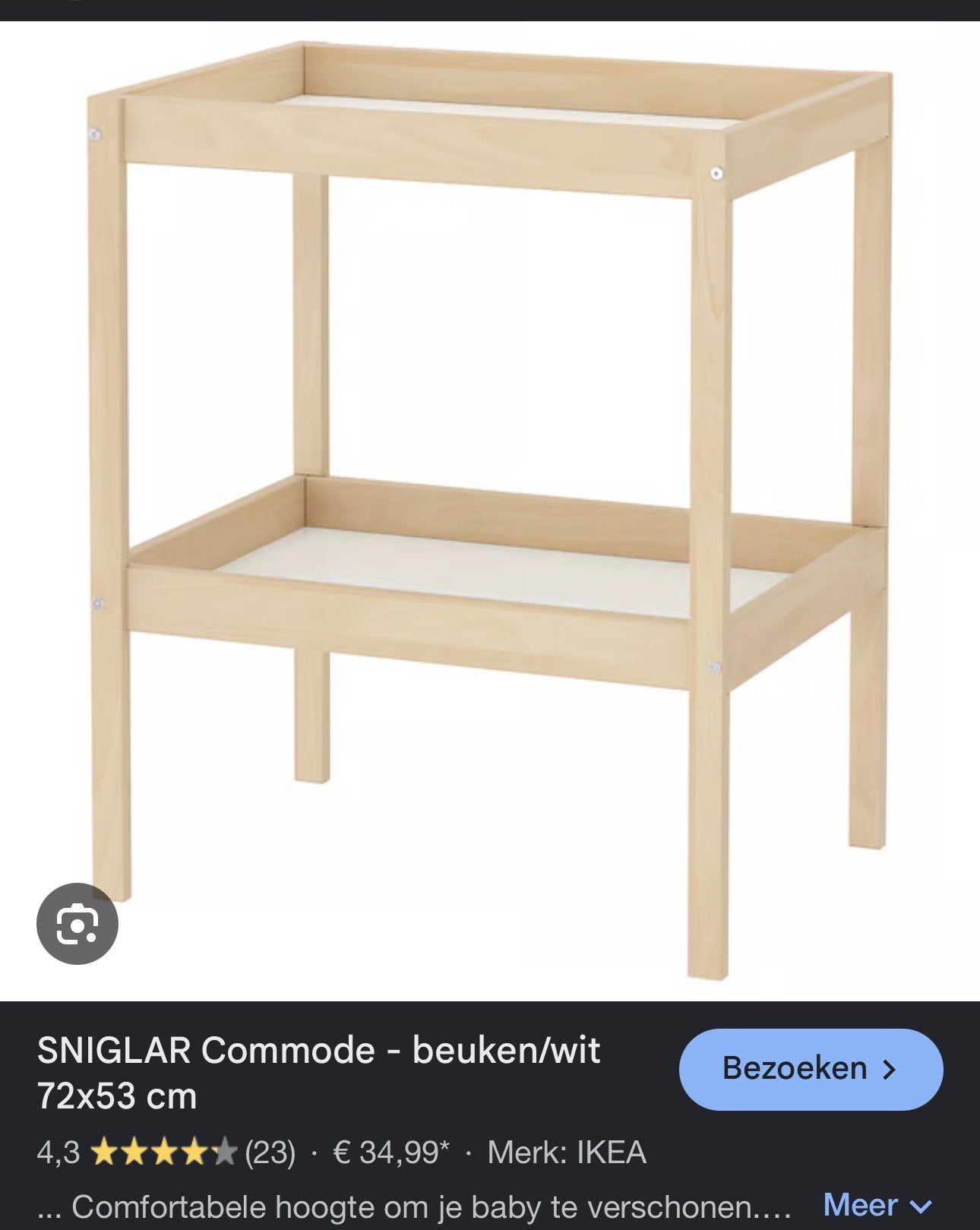 Verschoontafel ikea, Minder dan 90 cm, Minder dan 75 cm, 50 tot 70 cm, Ophalen of Verzenden