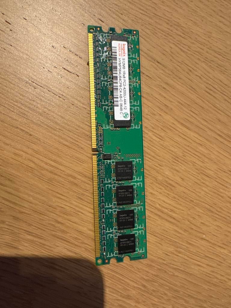 Hynix 512MB PC2-4200U DDR2 RAM Geheugenmodule, Gebruikt, Server, Ophalen of Verzenden, DDR2