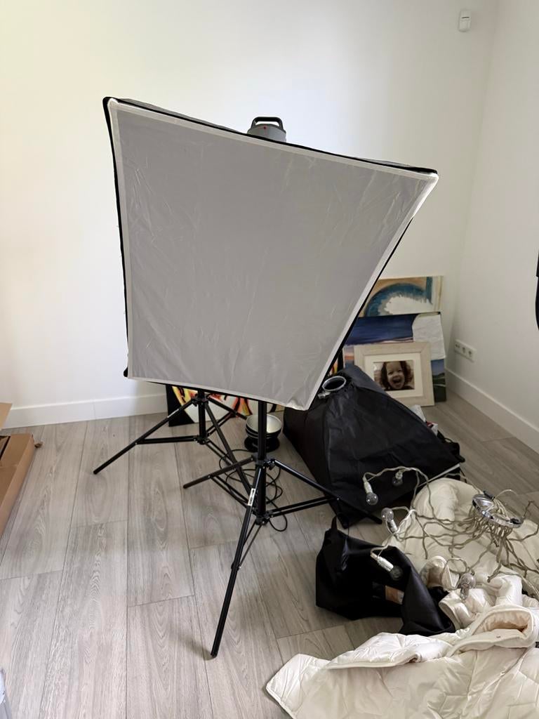 Falcon Eyes studio flitsset – 2x GN 450AD + softboxen, Audio, Tv en Foto, Fotografie | Fotostudio en Toebehoren, Ophalen, Gebruikt