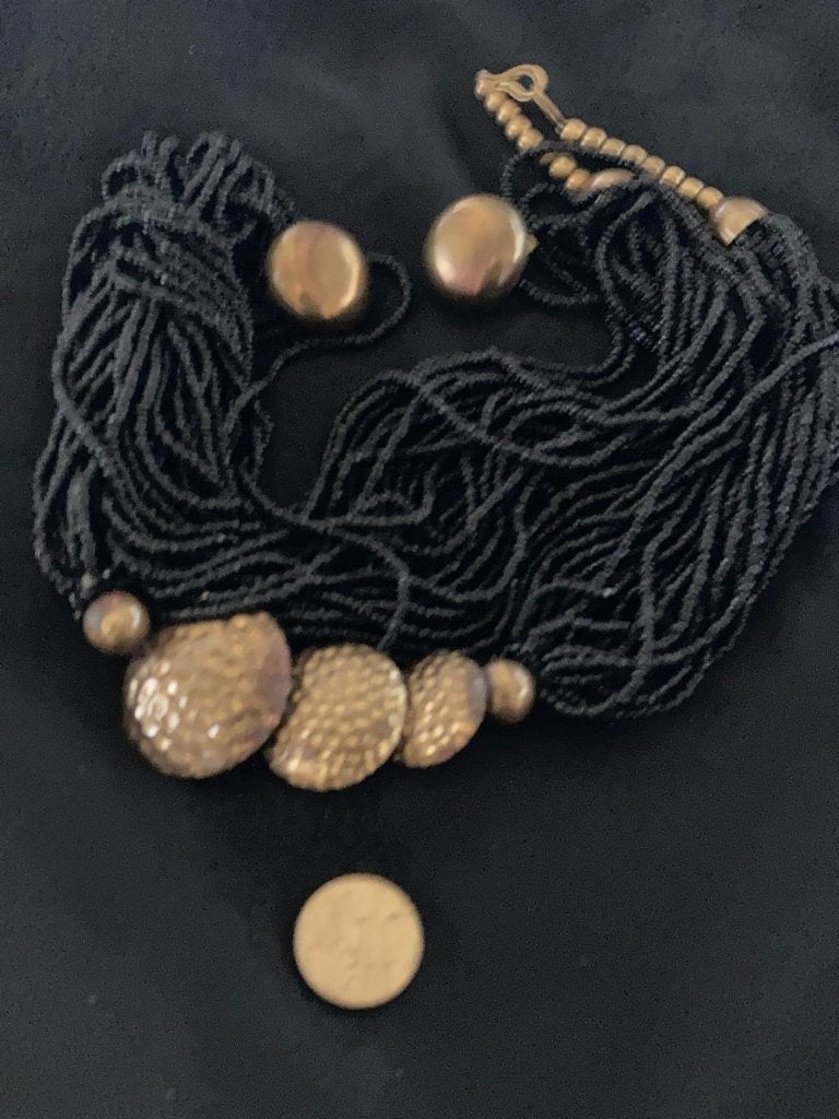 Vintage avondset ketting en oorclips, Ophalen of Verzenden, Gebruikt