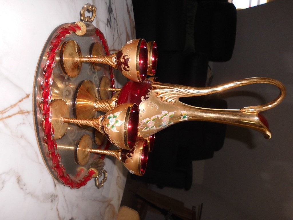 Murano wijnservies, Ophalen