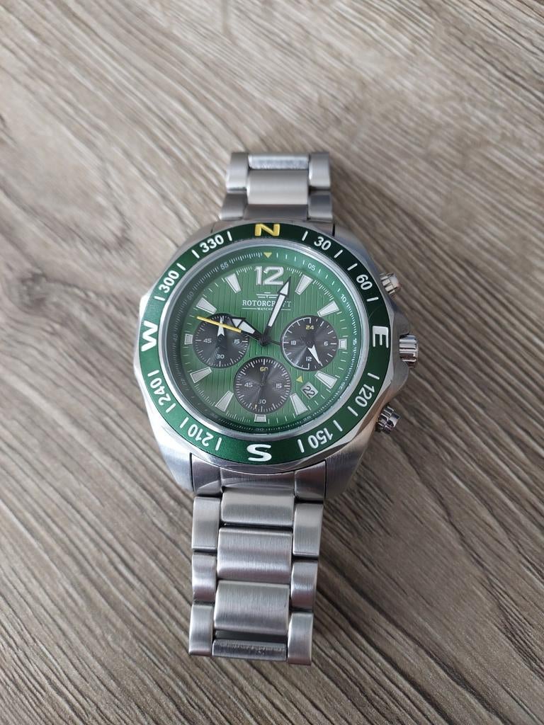 Mooi herenhorloge Rotorcraft Lisbon RC4001 Chrono, Overige merken, Staal, Staal, Polshorloge
