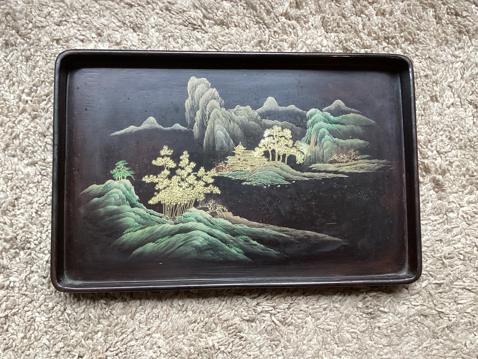 Vintage Oosterse Lak Dienblad 35,5 x23 cm voor,  € 10, Ophalen of Verzenden
