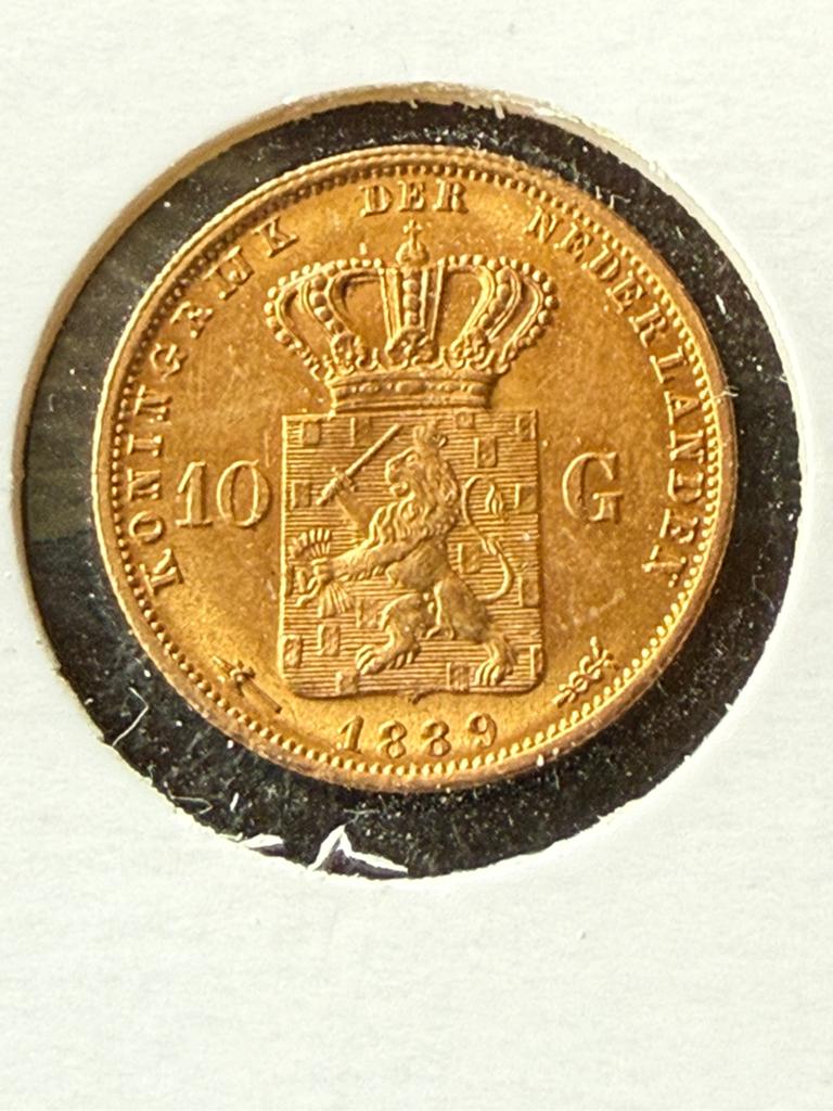 Gouden tientje 1889, Koning Willem III, Losse munt, 10 gulden, Goud