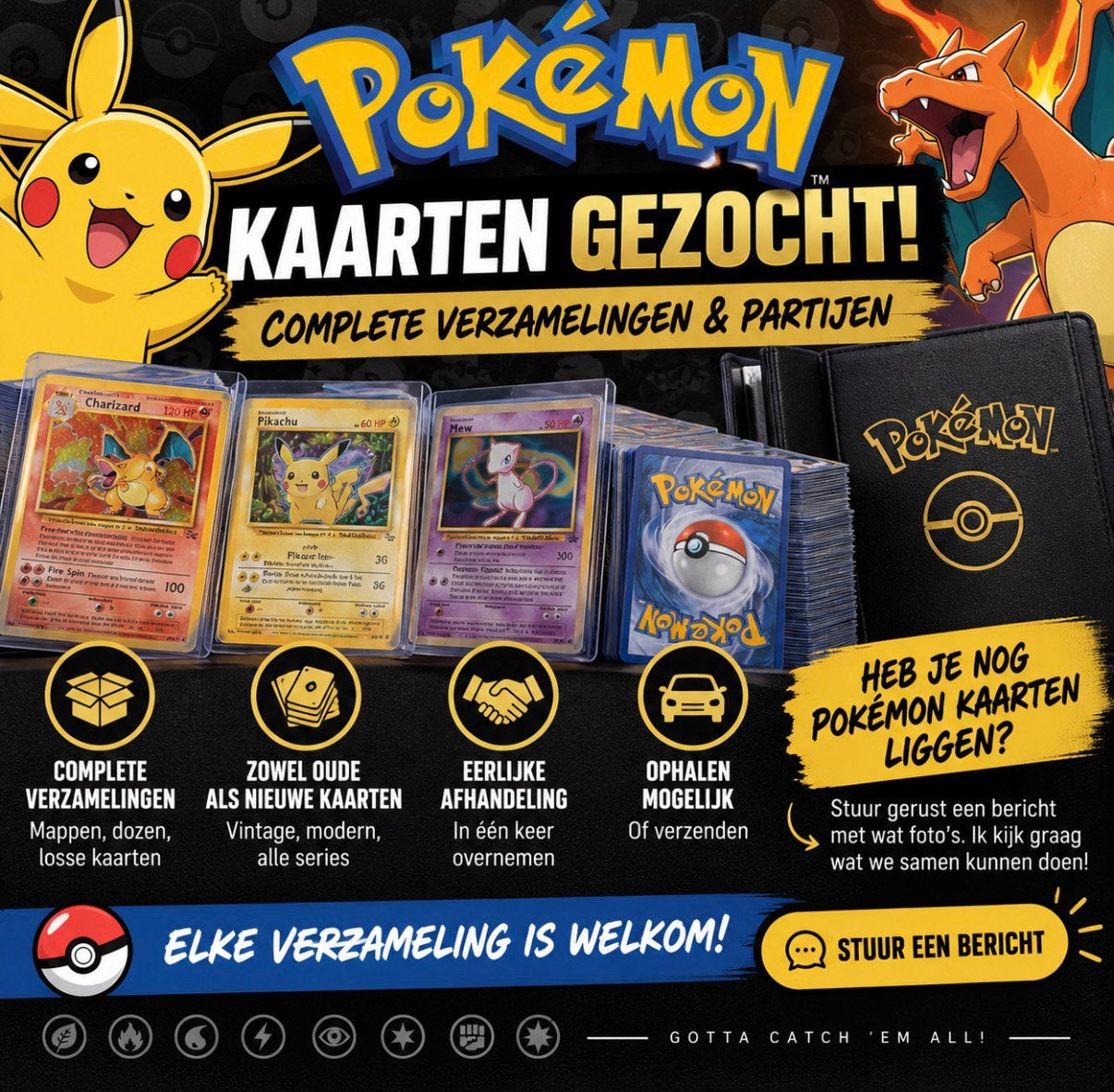 Pokémon kaarten gezocht | Complete verzamelingen & partijen, Tickets en Kaartjes, Eén persoon