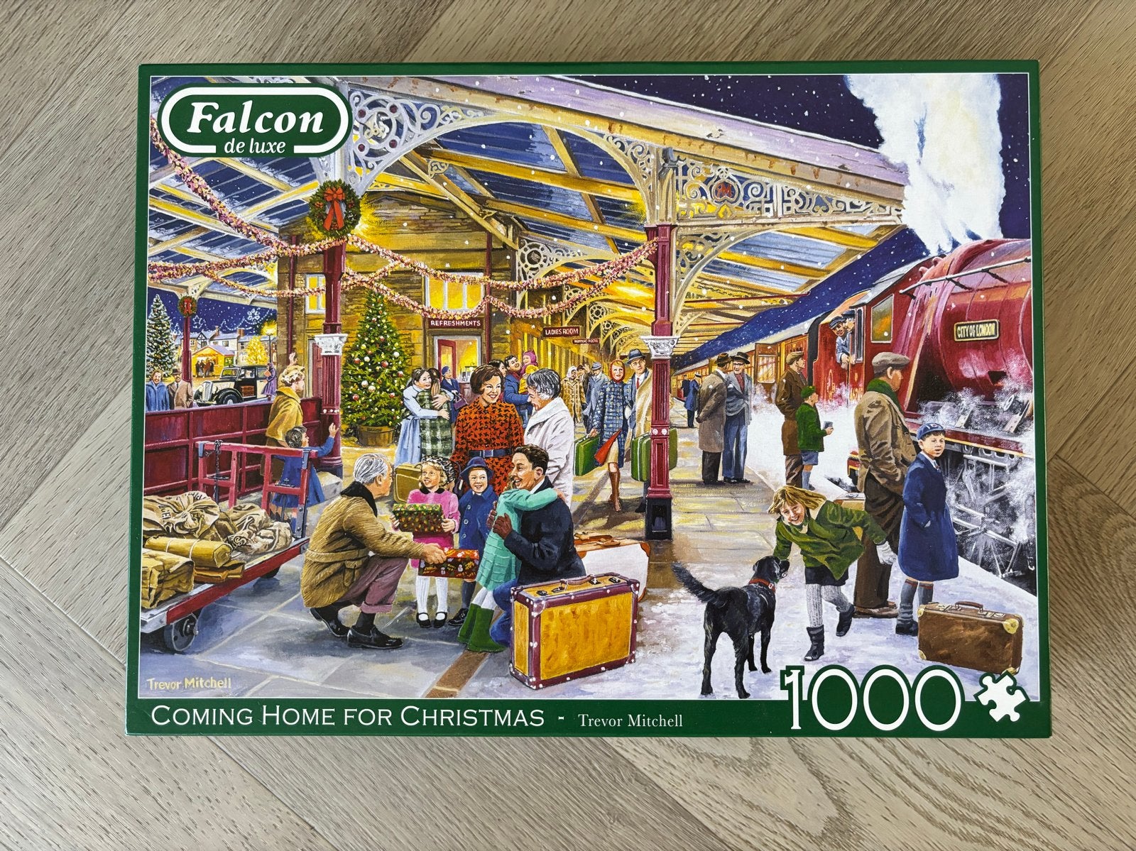 Falcon de Luxe Legpuzzel - Coming Home for Christmas 1000 st, Ophalen of Verzenden, 500 t/m 1500 stukjes, Gebruikt, Legpuzzel