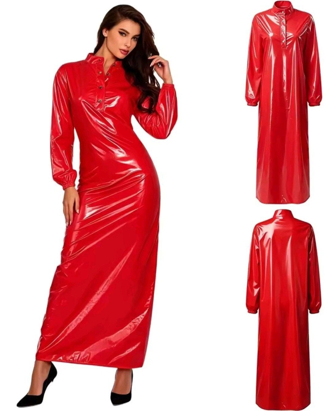 Prachtige Super Lak Jurk, tm 3XL, Verzenden, Nieuw, Onder de knie