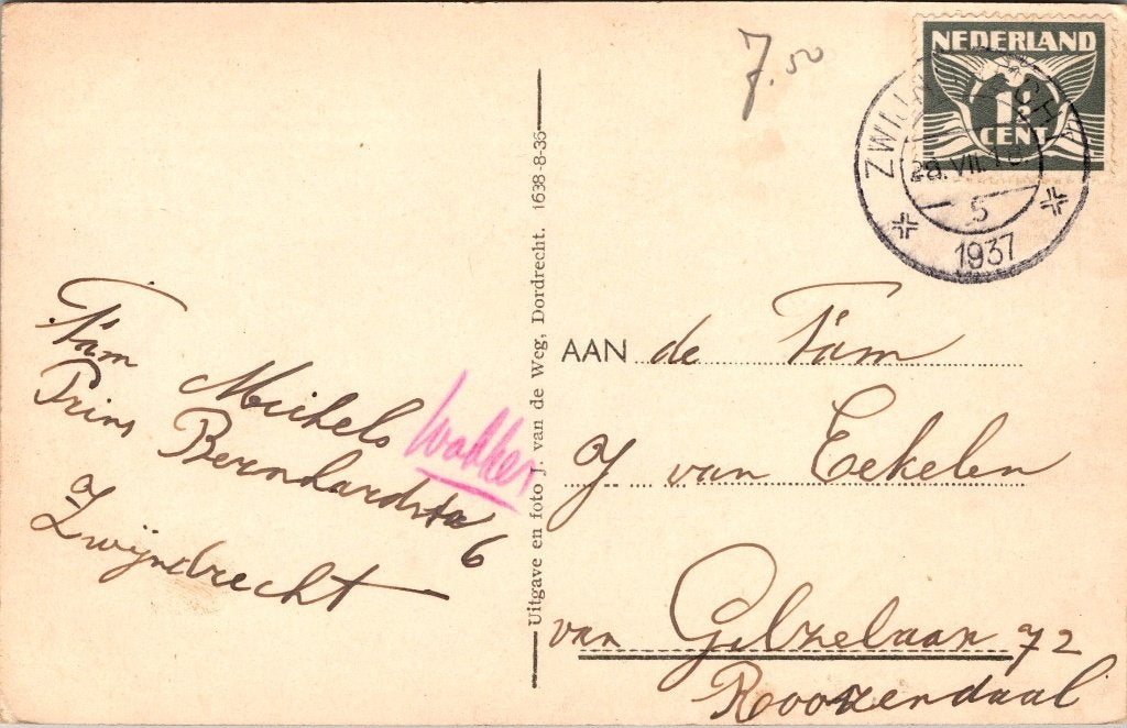 Dordrecht - Zwijndrecht - 8 oude ansichtkaarten Veerpont, Verzenden, 1940 tot 1960, Gelopen, Zuid-Holland