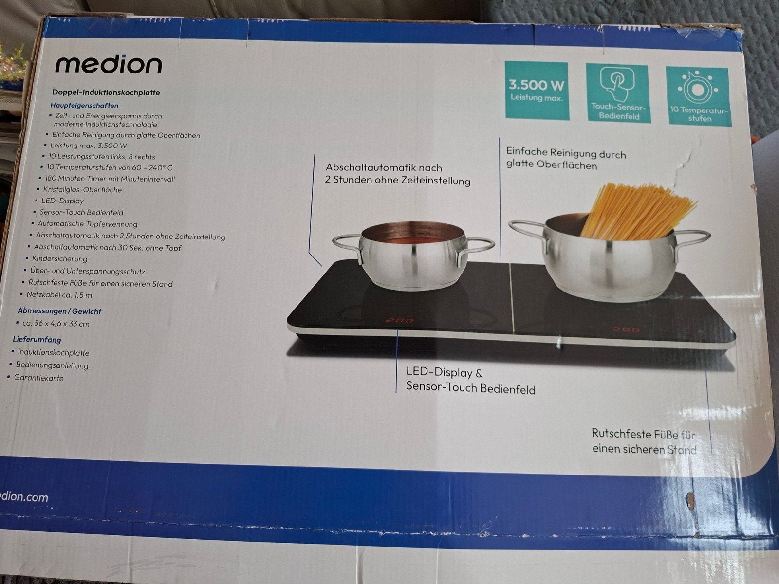 Nieuwe Medion Inductie Kookplaat - Afhalen, Witgoed en Apparatuur, Kookplaten, Nieuw, Inbouw, Inductie, 4 kookzones