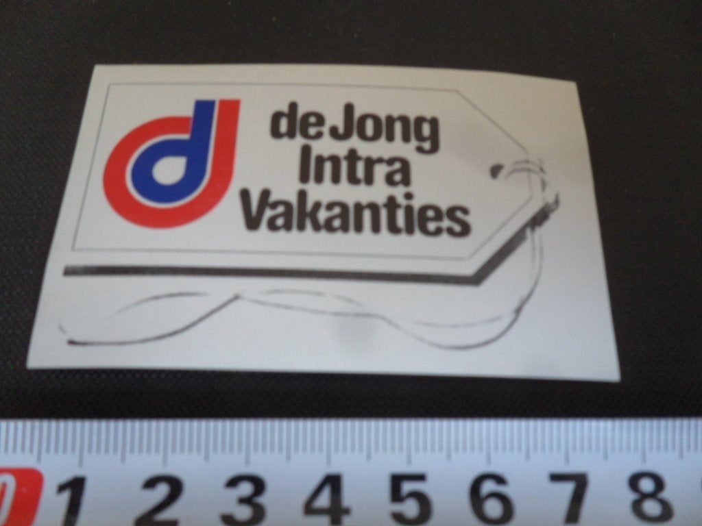 sticker De Jong Intra Vakanties, Ophalen of Verzenden, Zo goed als nieuw