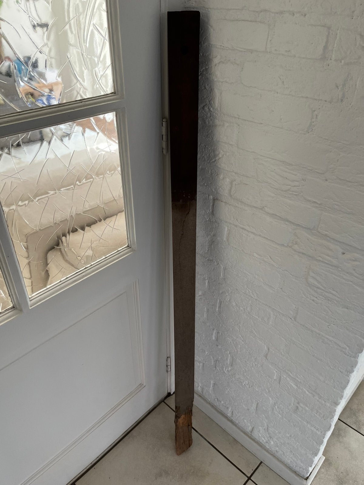 PTT brievenbus: paal, Tuin en Terras, Ophalen, Gebruikt, Hout, Staande brievenbus