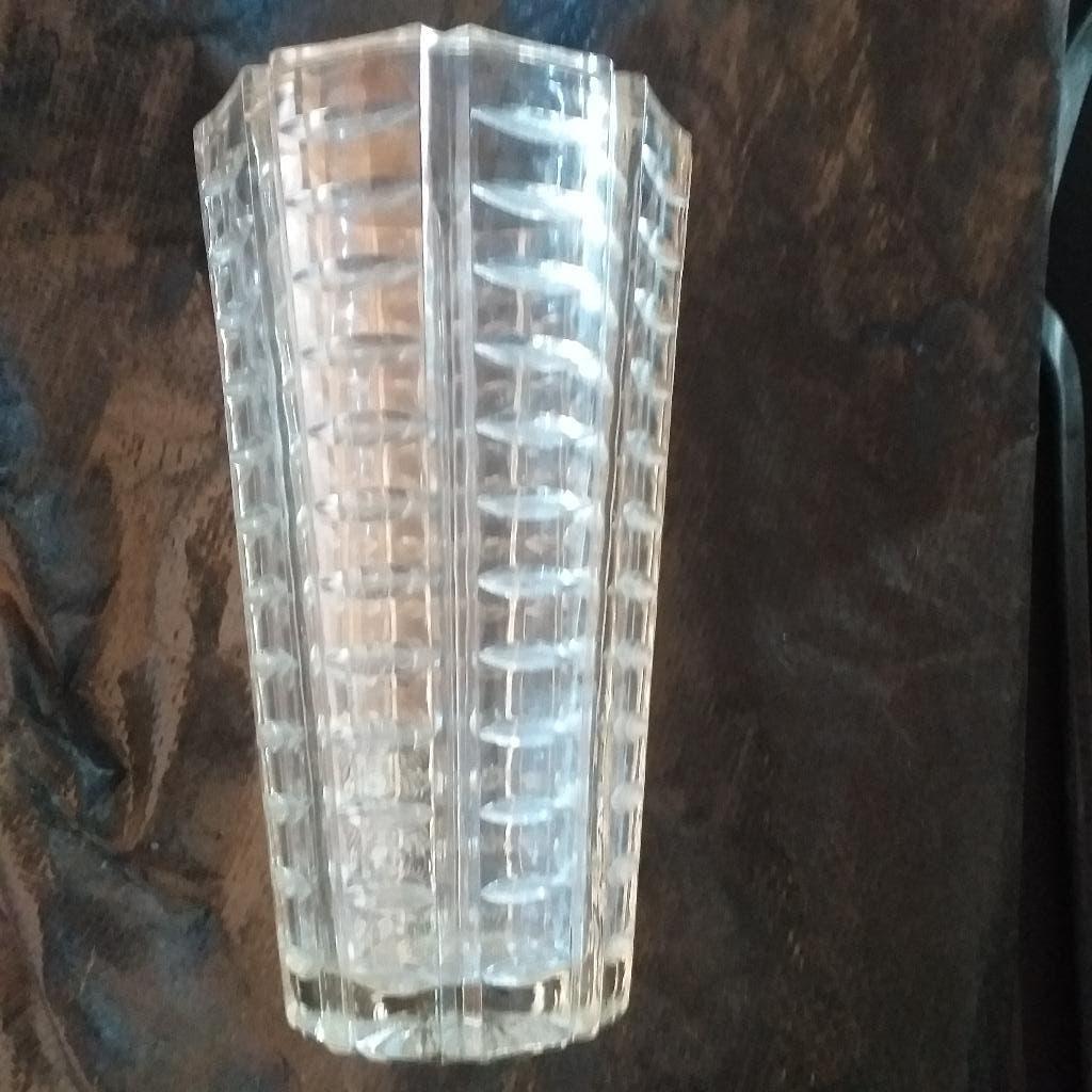 Vaas, glas, met relief, Huis en Inrichting, Woonaccessoires | Vazen, Ophalen of Verzenden, Zo goed als nieuw, Overige kleuren