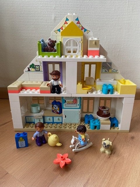 Duplo, modulair speelhuis gezin poppetjes hond (10929), Ophalen of Verzenden, Gebruikt, Duplo