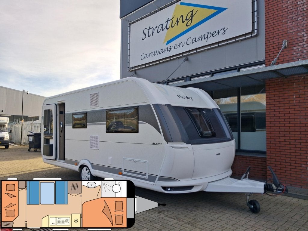 Hobby De Luxe 540 KMFE NIEUW!! STAPELBED!!, Schokbreker, Bedrijf, Tot en met 6, 1250 - 1500 kg