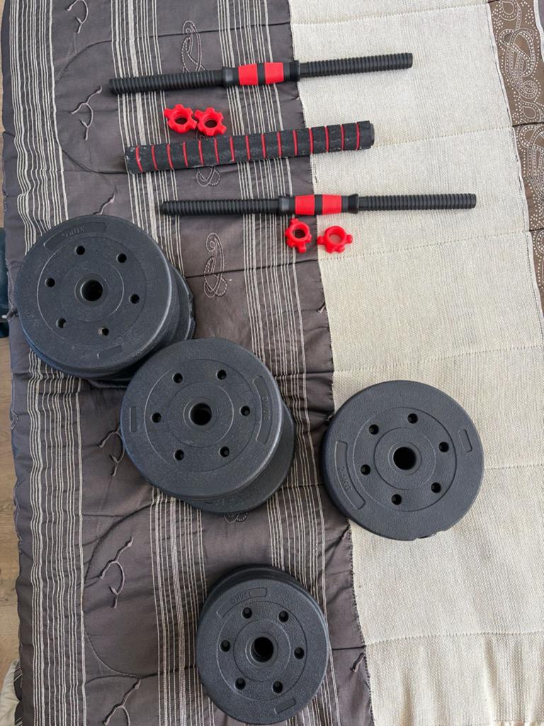 HMS Verstelbare Halterset - Dumbbells 40 kg, Ophalen of Verzenden, Zo goed als nieuw, Armen, Halterset