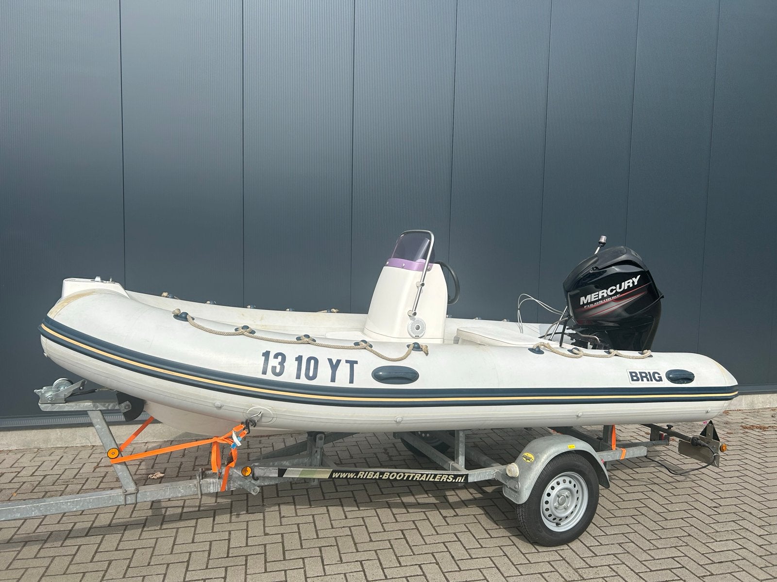 BRIG F450 RIB met Mercury 60PK buitenboordmotor en trailer, Watersport en Boten, Polyester/glasvezel, Brig, Ophalen of Verzenden