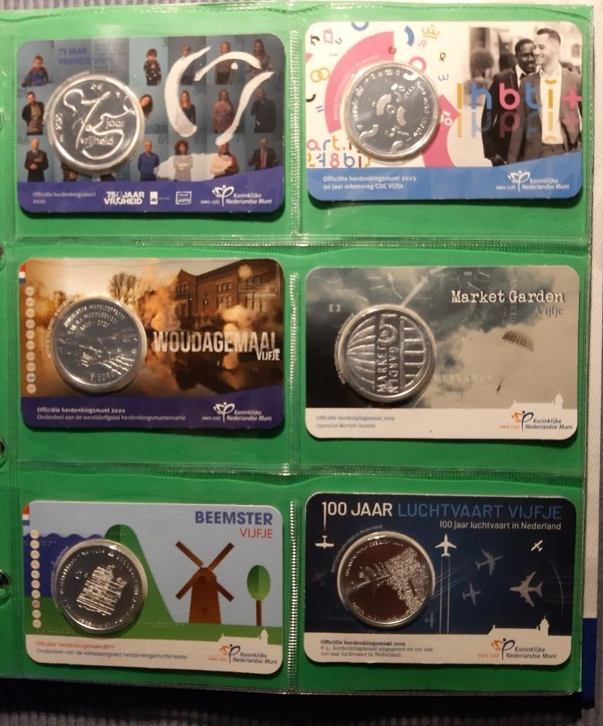 coincards vijfjes, Ophalen of Verzenden, Koningin Beatrix, Euro's, Zilver