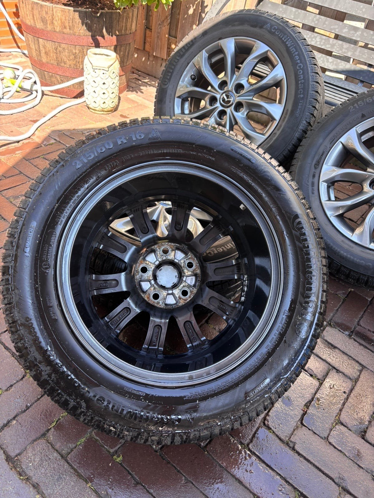 Originele Mazda 6 velgen met winterbanden 215/60 R16, Ophalen of Verzenden, Gebruikt