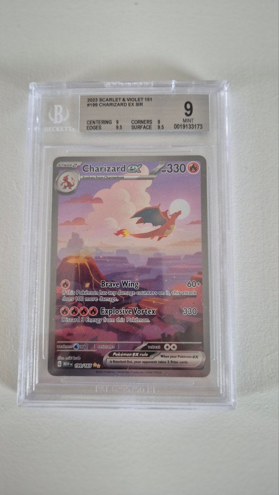 Charizard EX SIR 199/165 BGS 9 Mint Pokémon kaart, Ophalen of Verzenden