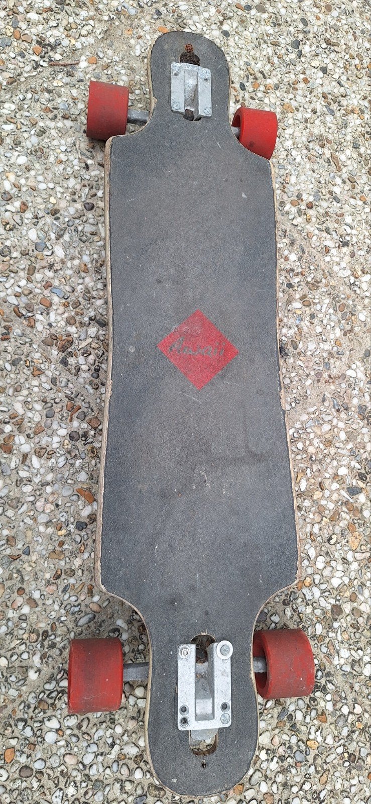 Awaii Drop Through Longboard met een symmetrische twin-tip, Ophalen of Verzenden, Gebruikt, Skateboard, Longboard