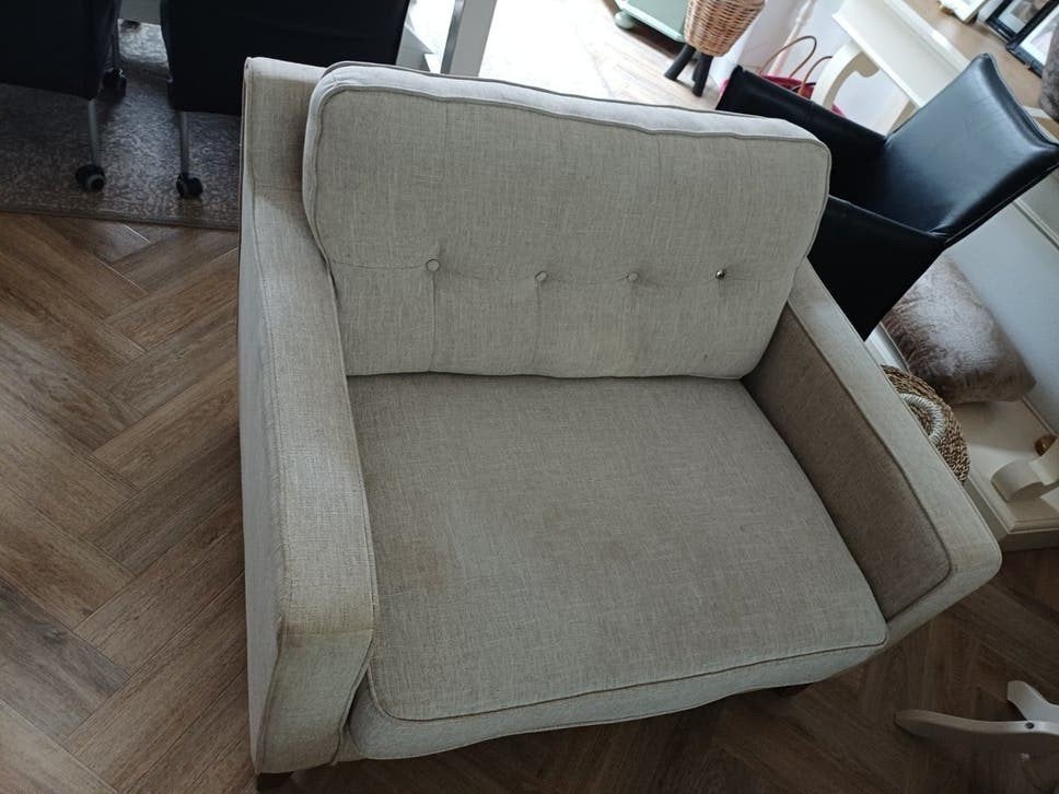 Riviera Maison Loveseat - Comfortabel en Stijlvol, Huis en Inrichting, Fauteuils, Ophalen, Gebruikt, 75 tot 100 cm, Stof