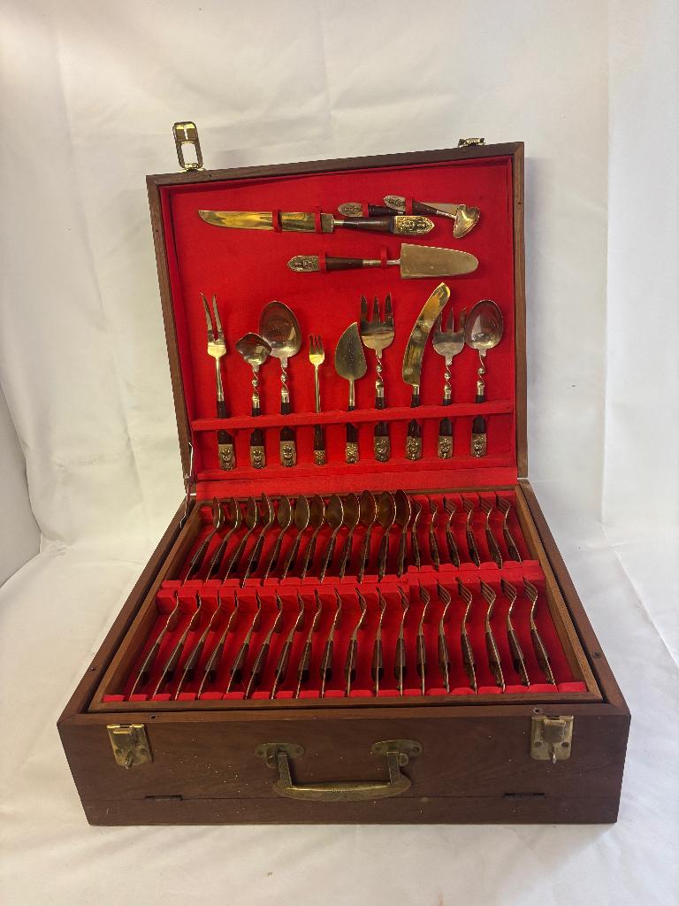 Houten bestekcassette, Antiek en Kunst, Ophalen of Verzenden