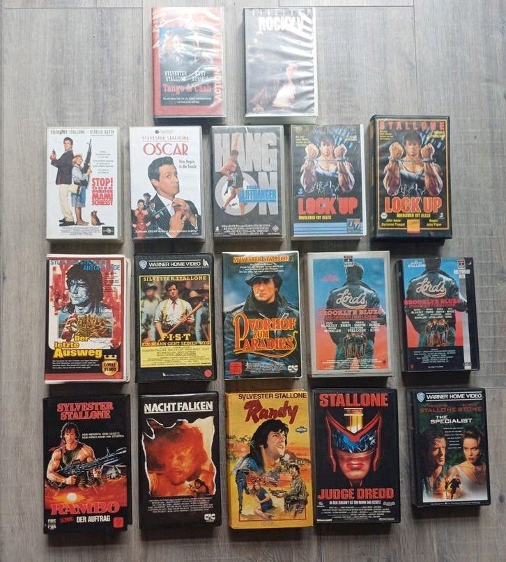 sylvester stallone vhs video banden duitse versies zeldzaam, Cd's en Dvd's, VHS | Film, Ophalen of Verzenden