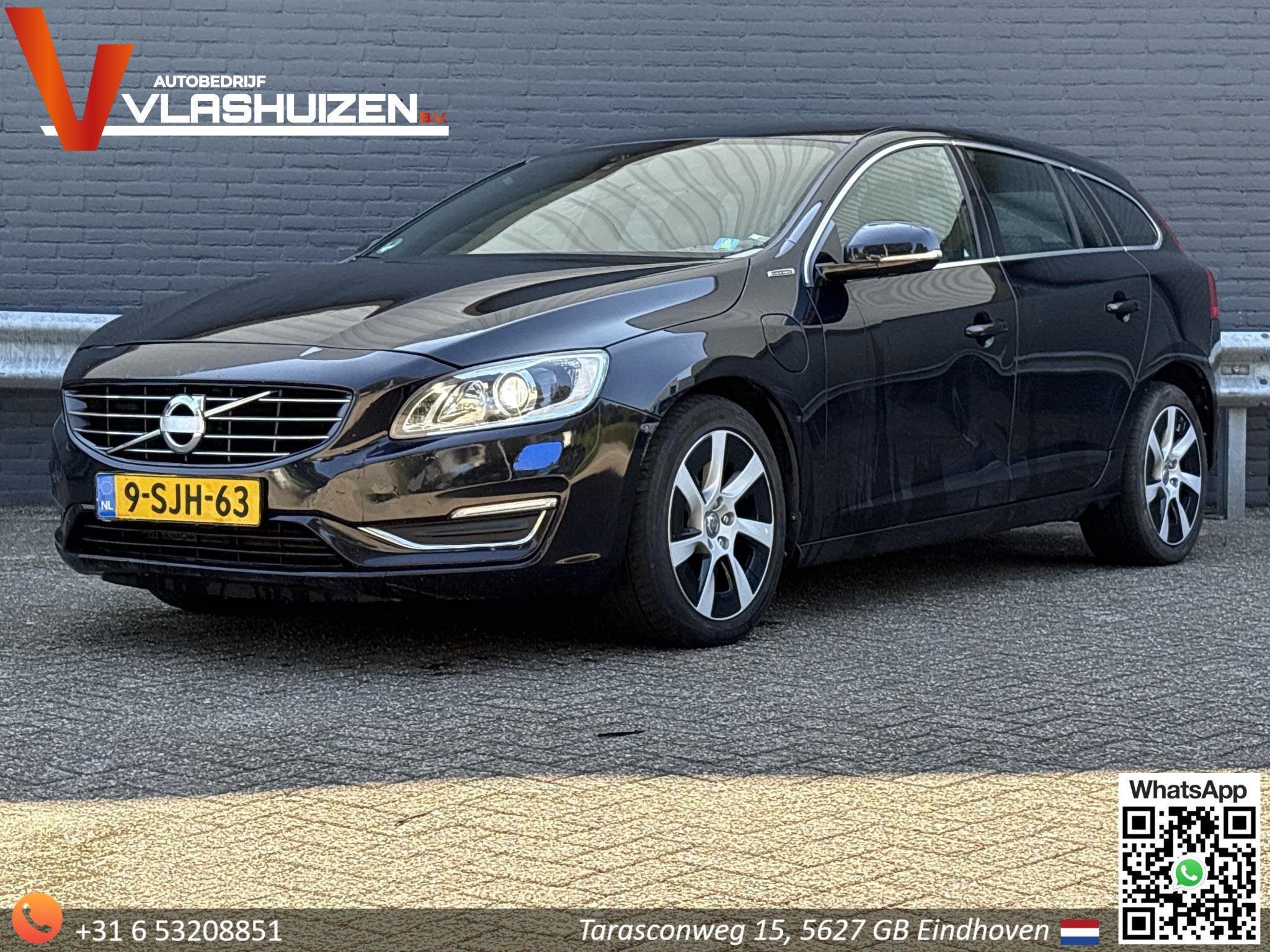Volvo V60 2.4 D6 AWD Plug-In Hybrid Summum | Leder | Navi |, Auto's, Automaat, Zwart, Zwart, Vierwielaandrijving