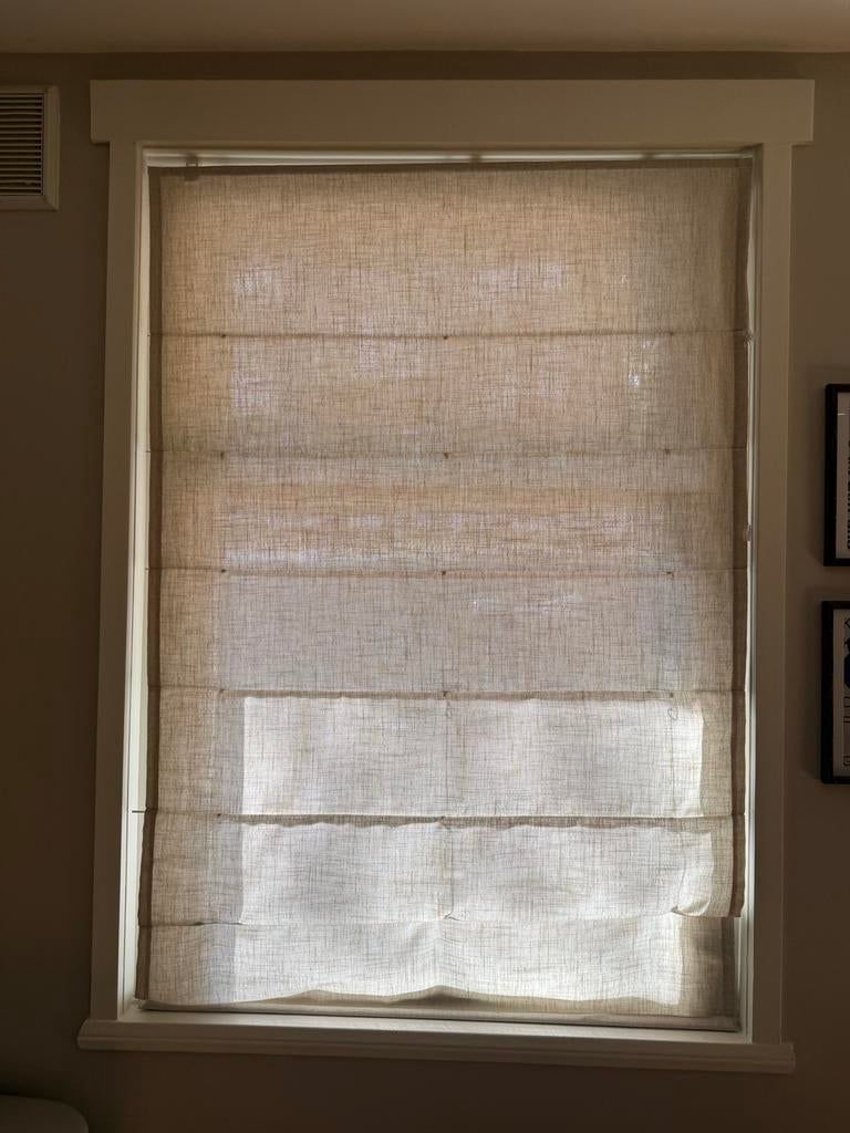 Decosol vouwgordijn lichtdoorlatend zand 120x180cm - 2 stuks, Ophalen, 100 tot 150 cm, Beige, Zo goed als nieuw