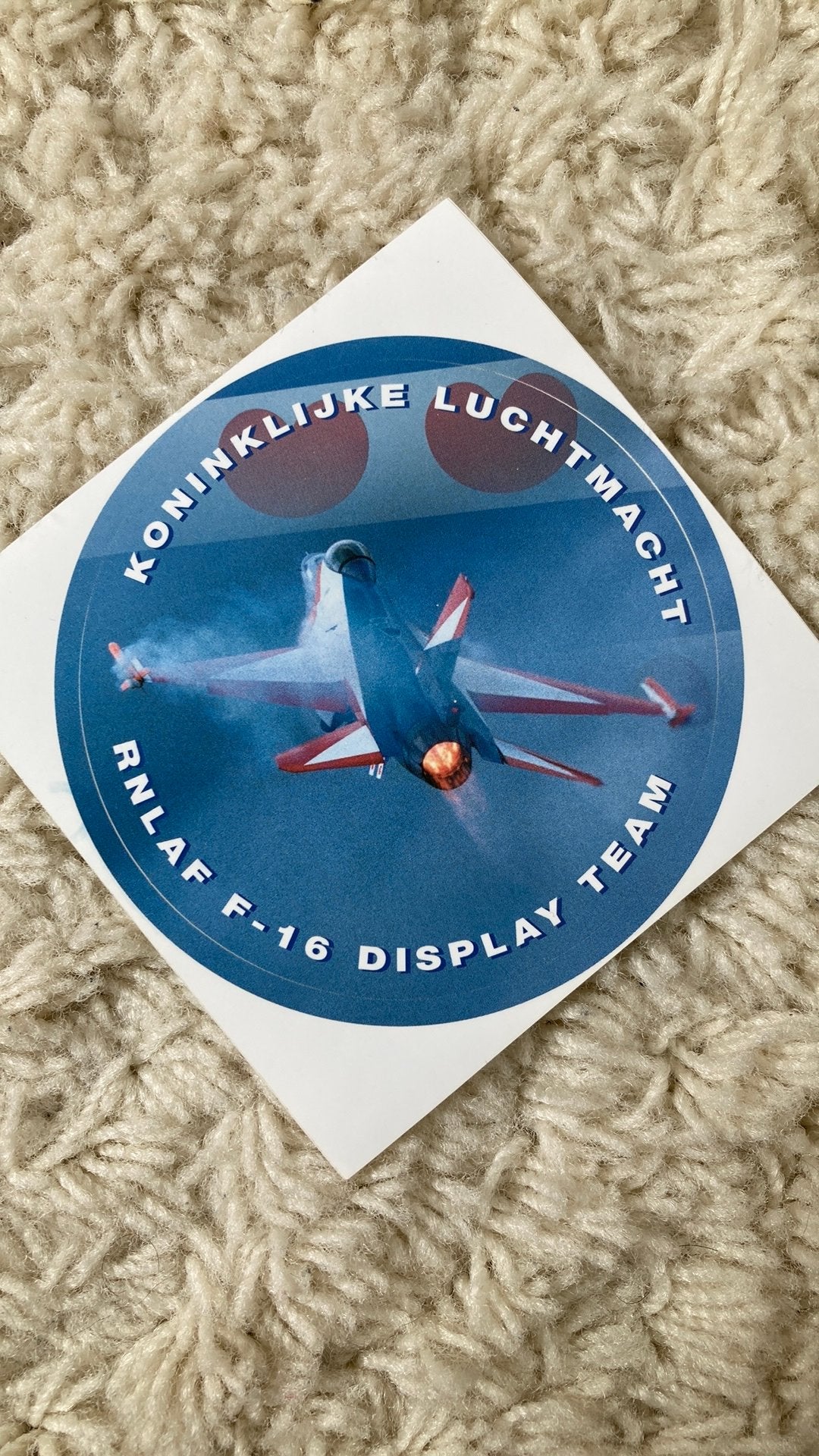 Koninklijke Luchtmacht RNLAF F-16 Display Team, Verzamelen, Stickers, Ophalen of Verzenden, Zo goed als nieuw, Bedrijf of Vereniging