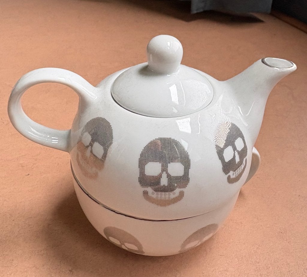 Leuk porseleinen theepotje met kop (Zara Home), Huis en Inrichting, Overige merken, Ophalen of Verzenden, Zo goed als nieuw, Theepot
