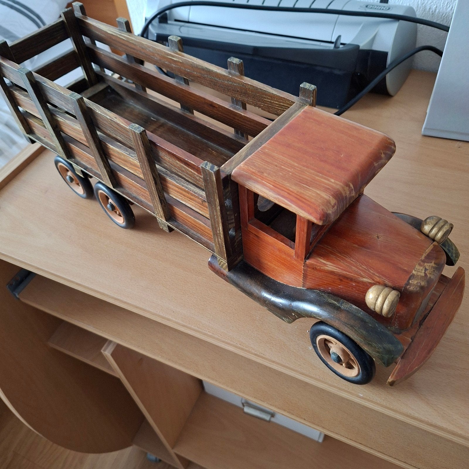Decoratieve houten vrachtwagen - Vintage stijl, Ophalen, Gebruikt, Duw- of Trekspeelgoed