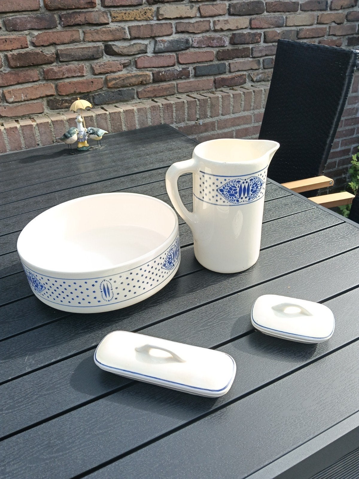 Compleet lampetstel met zeepbakjes en kammenbakje, Ophalen