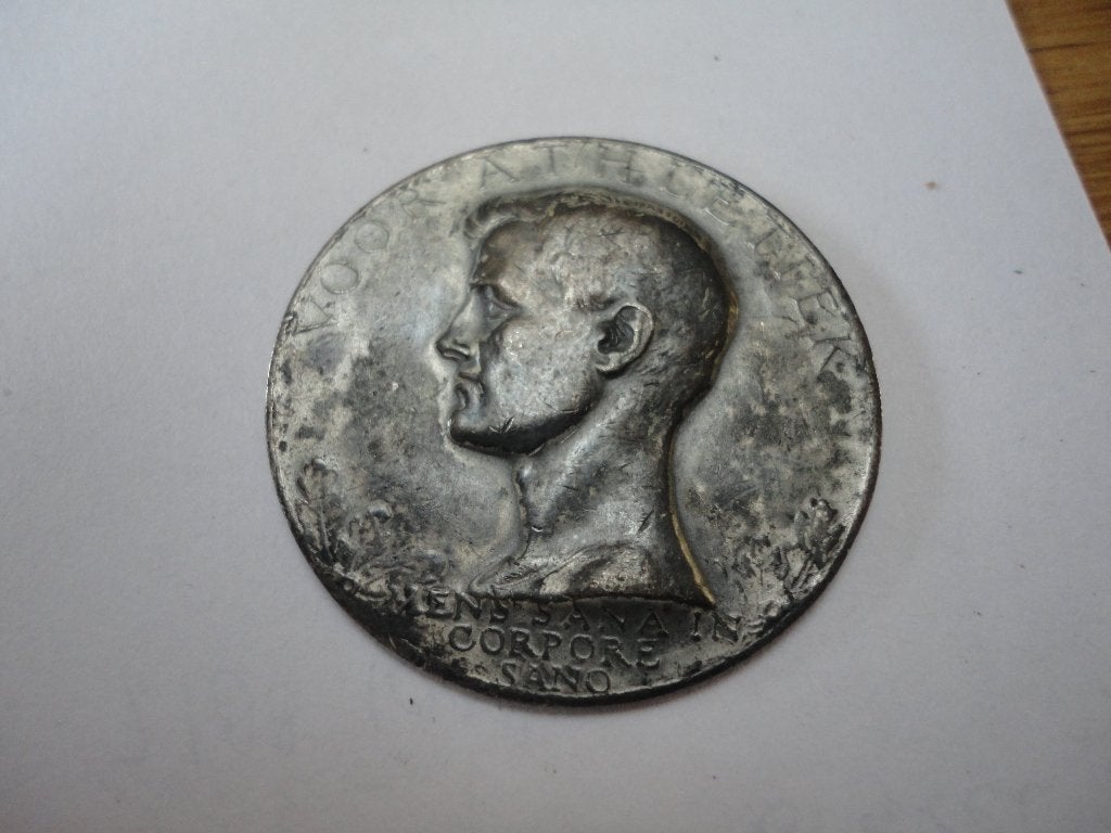 Oude medaille 'Mens sana in corpore sano' - 1e prijs, Ophalen of Verzenden, Overige materialen, Nederland