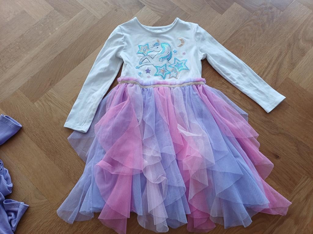 Leuke unicorn jurk maat 116, Ophalen of Verzenden, Zo goed als nieuw, Meisje, Jurk of Rok