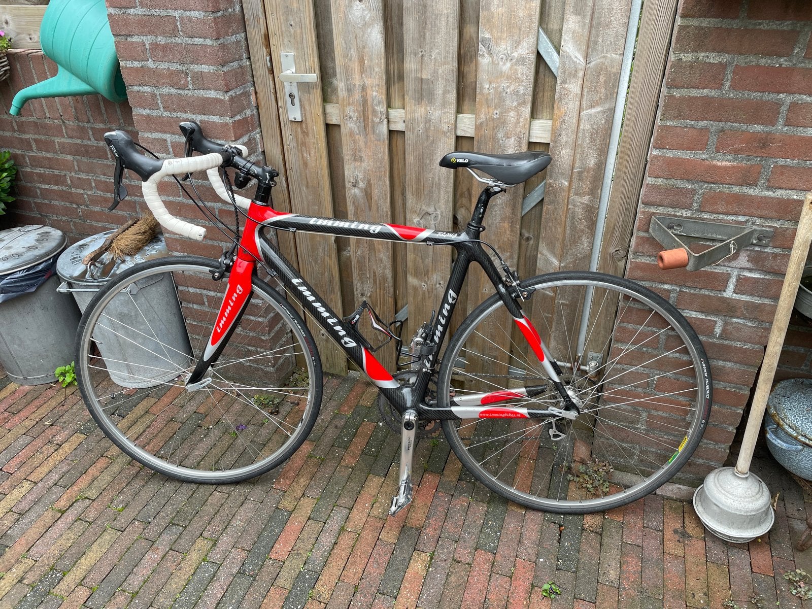 Imming racefiets (incl fietsschoenen en helm), 28 inch, Gebruikt, Carbon, 49 tot 53 cm