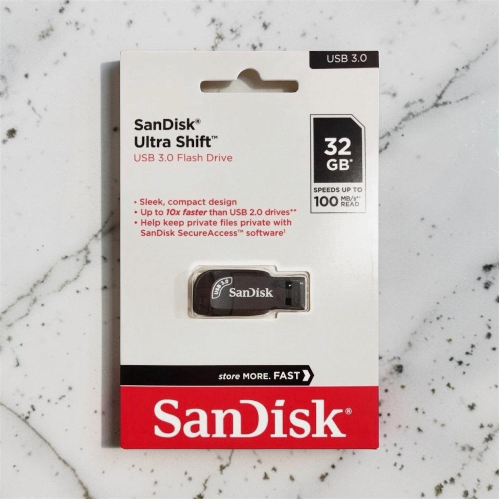 SanDisk Ultra Shift 32GB USB 3.0 – Nieuw, Computers en Software, USB Sticks, Ophalen, Nieuw, 32 GB