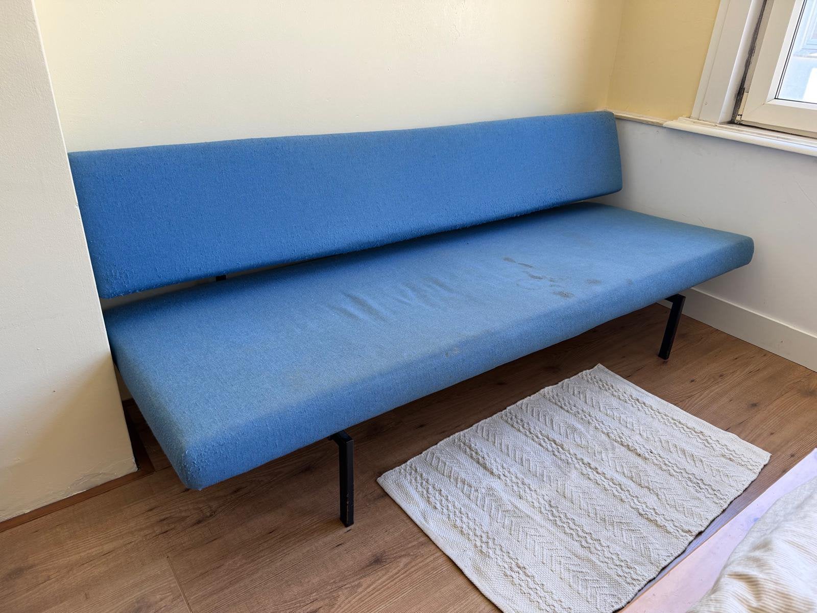 Blauwe Gijs van der Sluis slaapbank, Ophalen, Gebruikt, Tweepersoons, Blauw