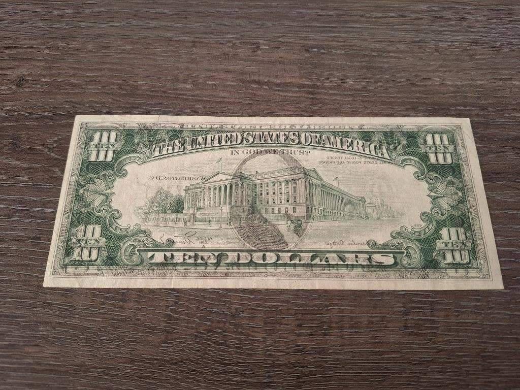 Flinke misdruk biljet 10 US dollar, 1981, Postzegels en Munten, Ophalen of Verzenden, Noord-Amerika