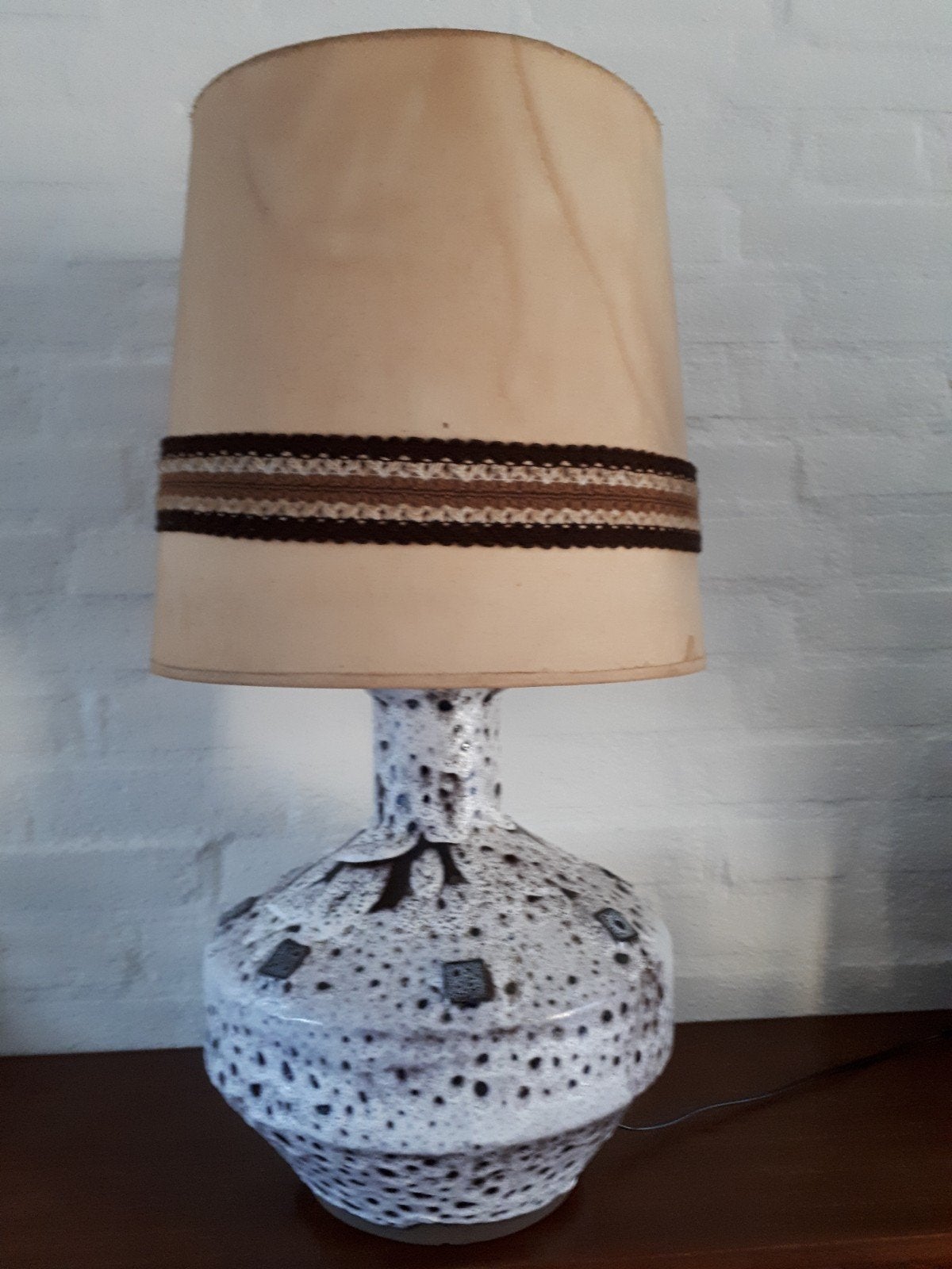Vintage retro tafellamp Fat Lava Design Mid Century keramiek, Ophalen, Gebruikt, Overige merken, Keramiek