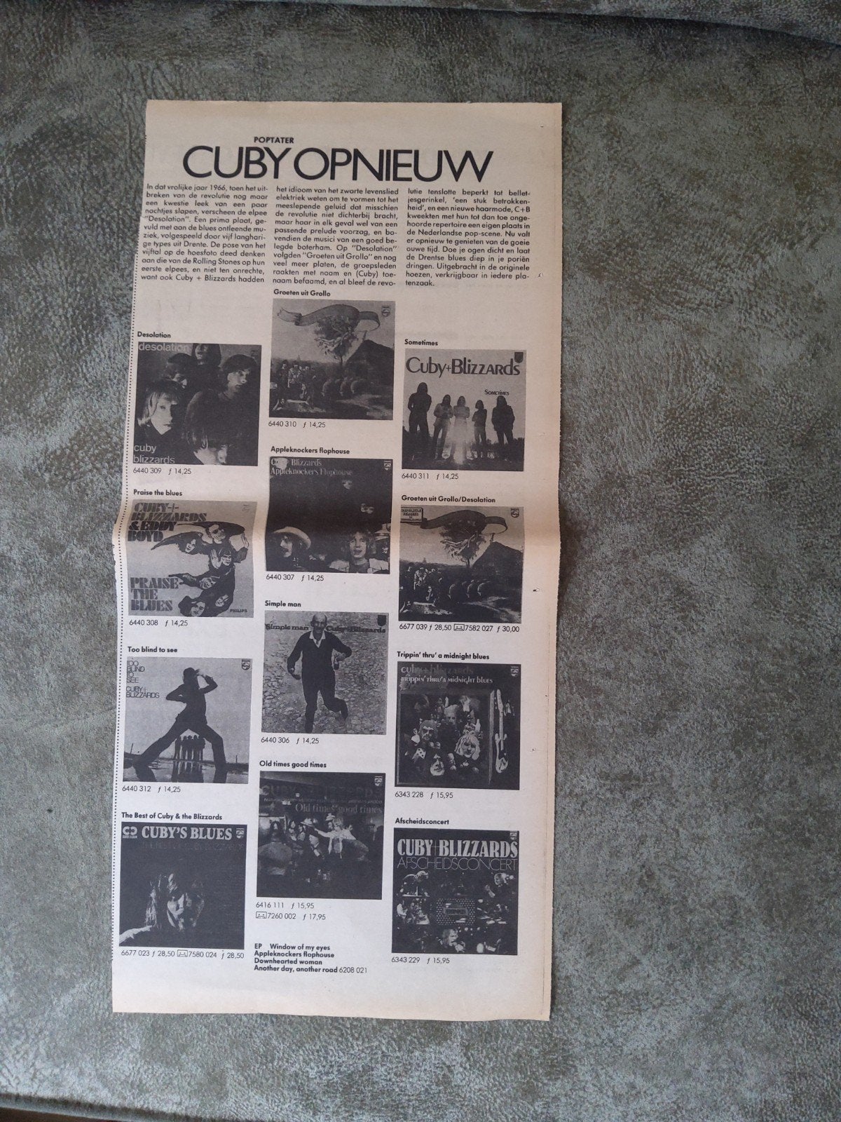 Cuby and the Blizzards, Ophalen of Verzenden, Gebruikt, Boek, Tijdschrift of Artikel