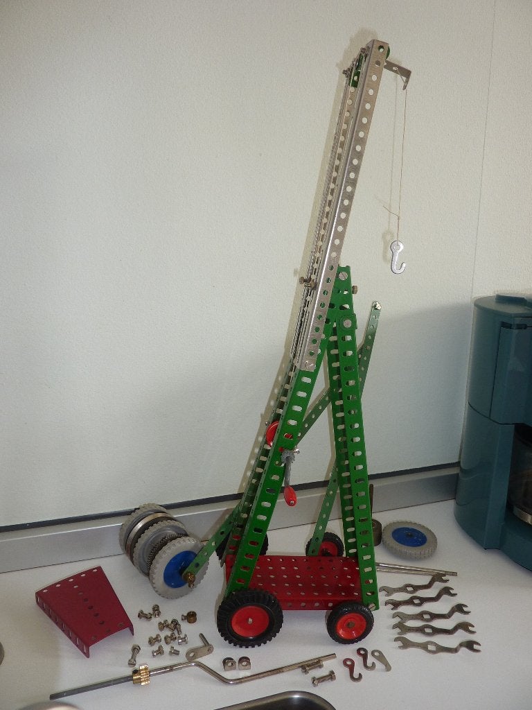 Meccano Hijskraan en onderdelen Meccano, Ophalen of Verzenden
