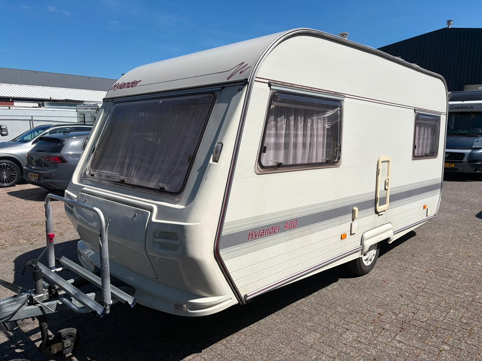 Hylander 400 met Dorema voortent, dwarsbed en badkamer, Hobby, Bedrijf, Treinzit, Tot en met 4