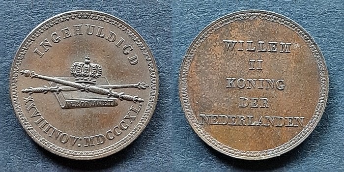 Inhuldiging Willem II 1840, Verzenden, Brons, Nederland