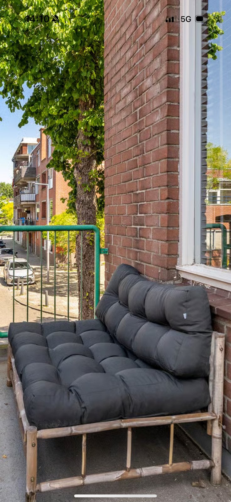 Palet bank + kussens, Tuin en Terras, Ophalen