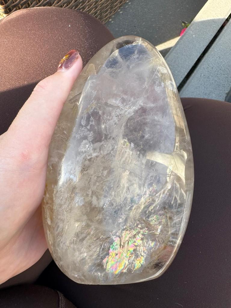Grote Golden Healer Freeform Met Rainbow Flash, Ophalen of Verzenden, Mineraal