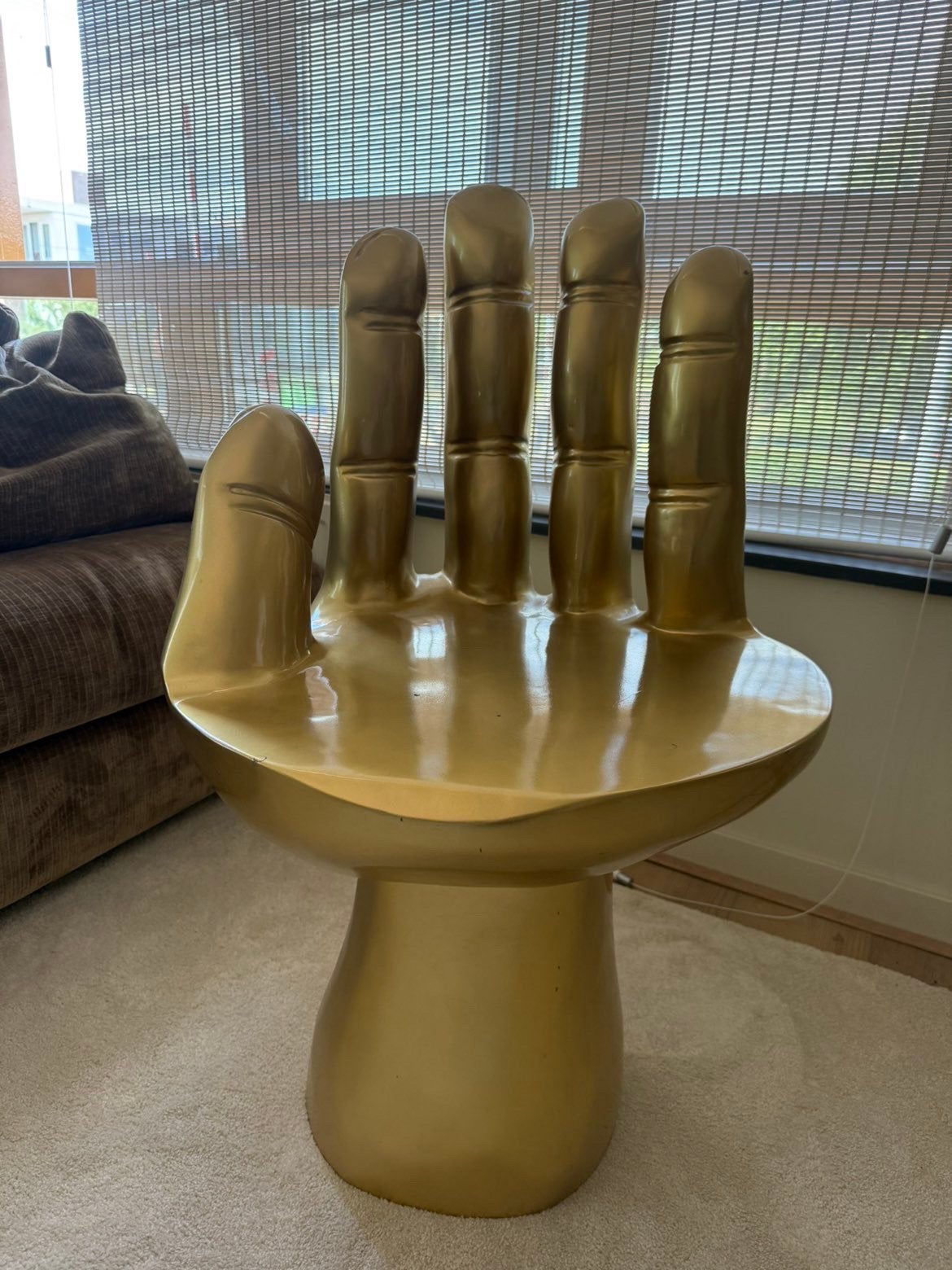 Hand chair in gold, Ophalen of Verzenden, Zo goed als nieuw, Eén