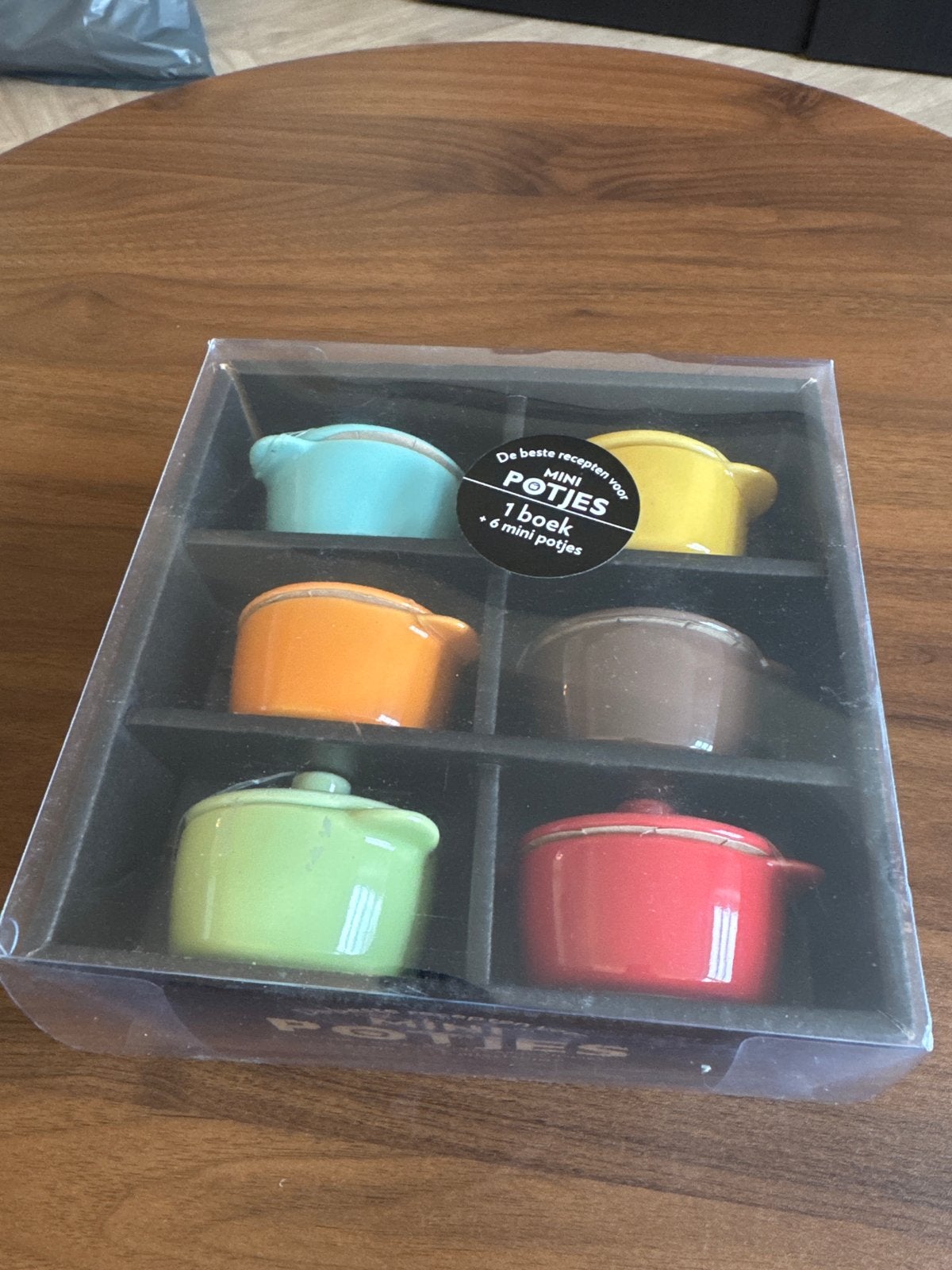 Set van 6 mini potjes - diverse kleuren, Ophalen, Overige typen, Zo goed als nieuw, Steen/keramiek