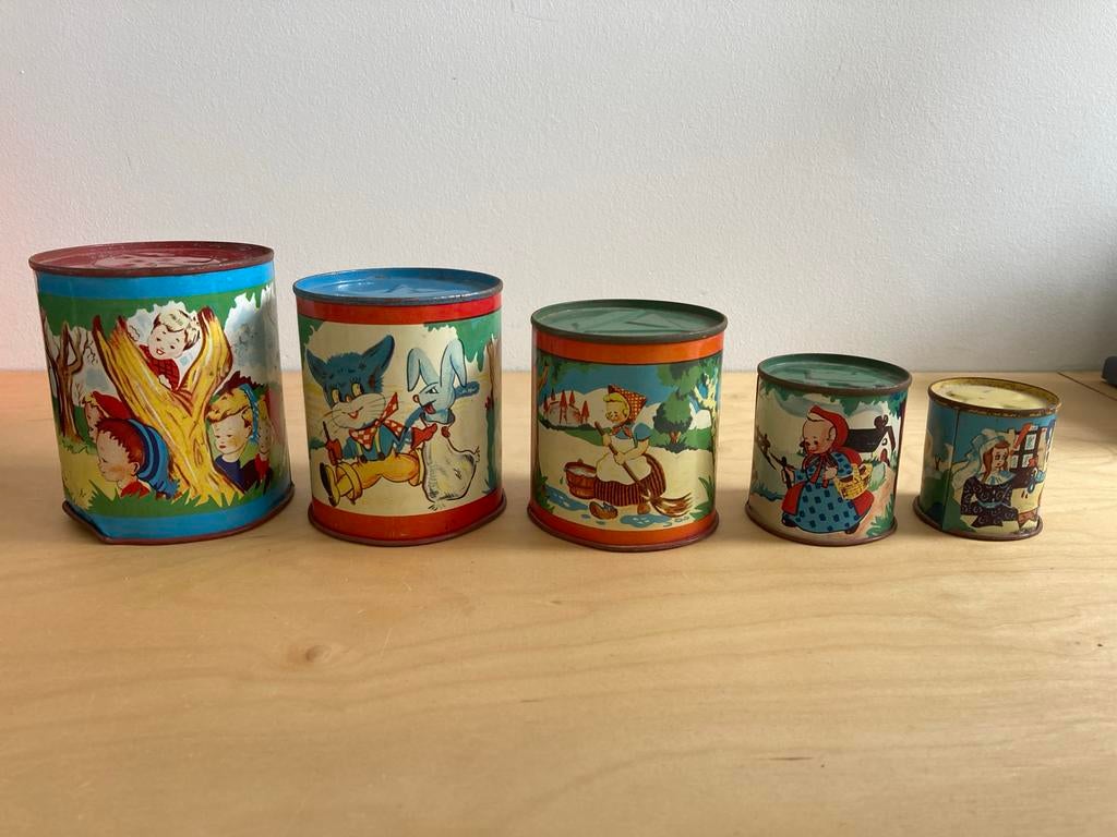 Vintage Speelgoed Blikken met Sprookjes Blikgooien, Ophalen of Verzenden