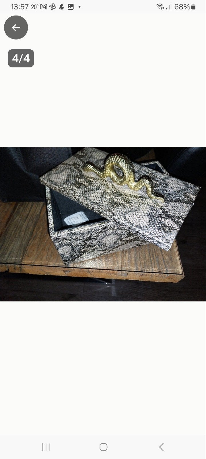 richmondDecoratieve doos met slangenprint en gouden slang, Ophalen of Verzenden